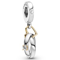 Zweifarbige Hochzeitsringe Charm-Anhänger Silber mit 14k Gold 799319C01 Zweifarbige Hochzeitsringe Charm-Anhänger Silber mit 14k Gold 799319C01