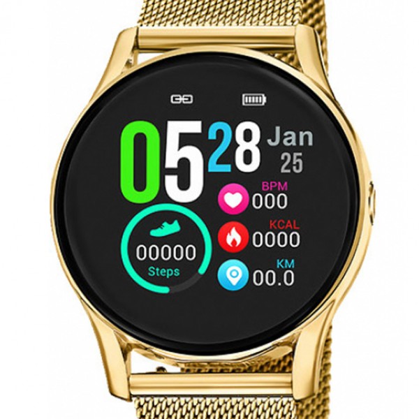 Lotus Smarttime 50003/1 Smartwatch in Gold mit Milanaise Wechselband