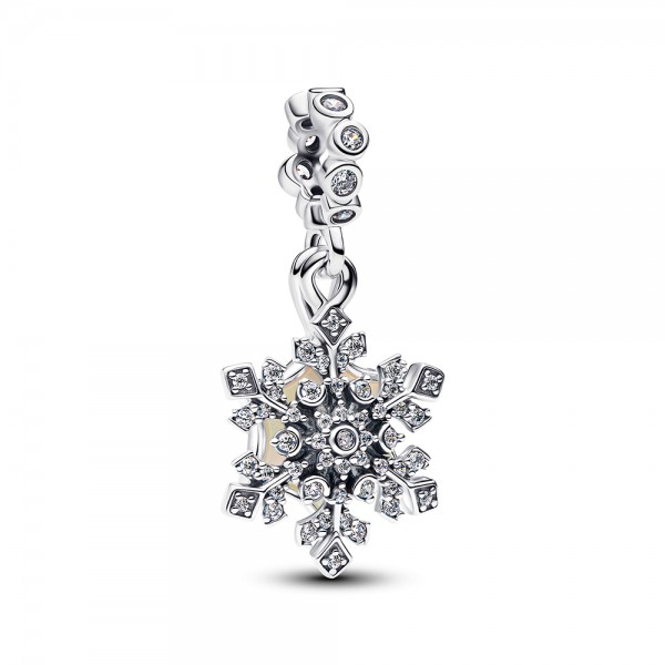 PANDORA Schillernde Schneeflocke Doppelter Charm-Anhänger 794142C01