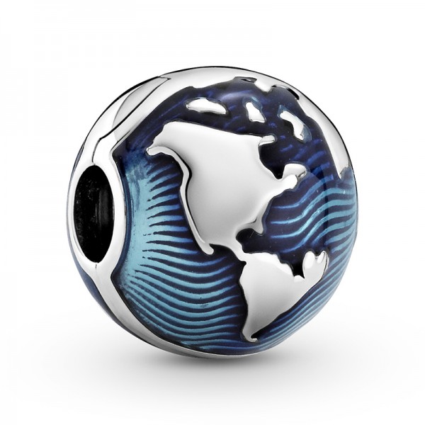 Blauer Globus Blue Globe PANDORA Charm Clip 799429C01