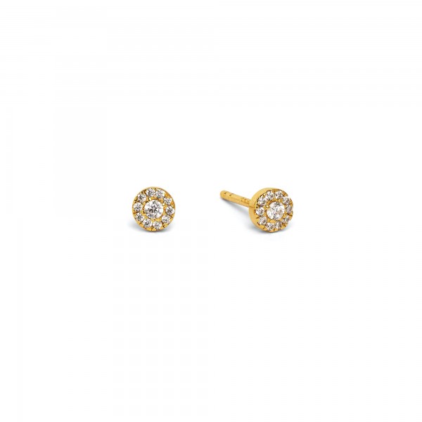 19320156 Franca Designlinie Pirouette Ohrstecker mit funkelndem Zirkonia und 24 Karat Goldplattier