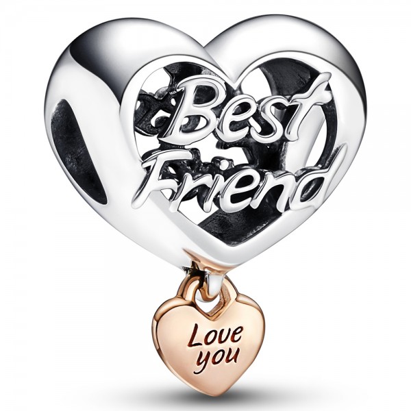 Love You Best Friend Herz PANDORA Charm 782243C00
