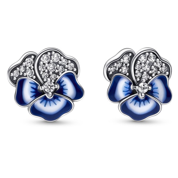 Blaue Stiefmütterchen PANDORA Ohrringe 290781C01