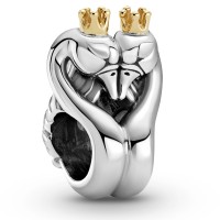 Zweifarbiges Schwäne und Herz PANDORA Charm Silber mit 14k Gold 799315C00 Zweifarbiges Schwäne und Herz PANDORA Charm Silber mit 14k Gold 799315C00