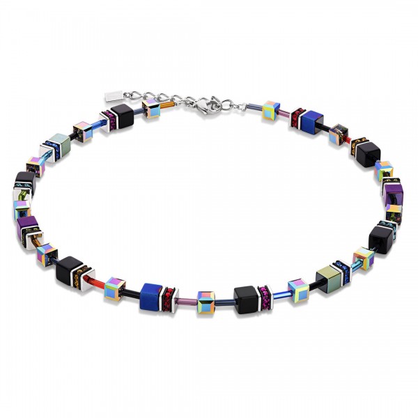 Coeur De Lion Geo Cube Collier multicolor lila-blau 4014101500