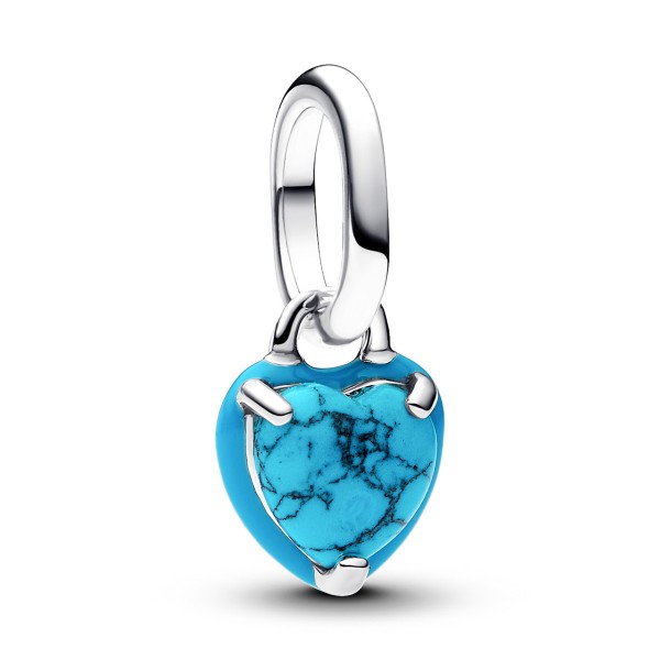 Türkisfarbenes Herz PANDORA Mini-Charm-Anhänger Sterling-Silber 793827C01