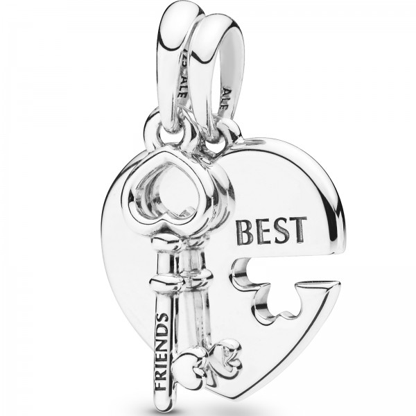 Best Friends Heart and Key Pendant PANDORA Halskettenanhänger 398130