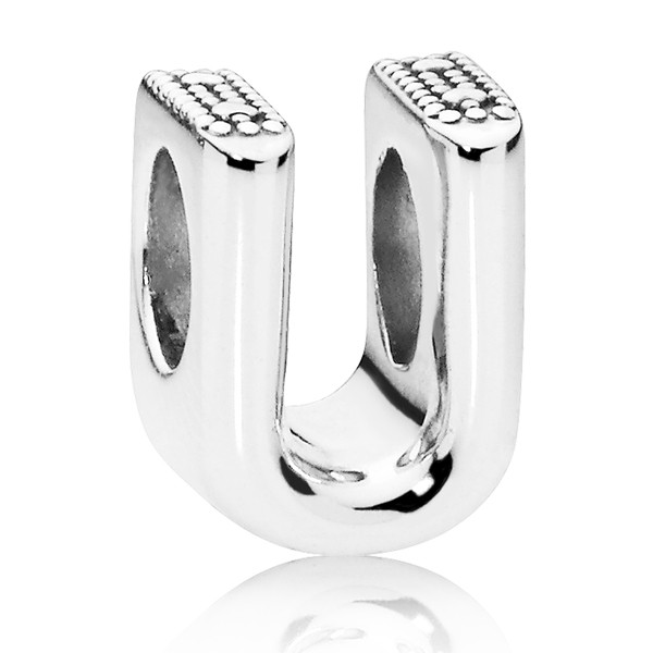 PANDORA Buchstabe Letter U silver charm 797475