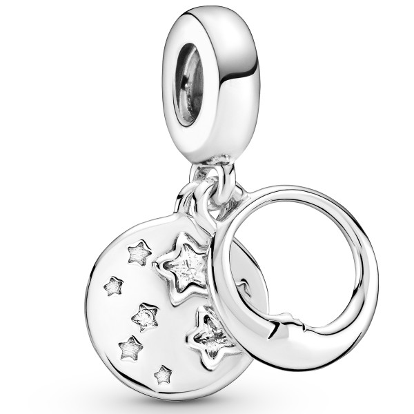 Schlafender Mond und Sterne PANDORA Charm-Anhänger 799242C01