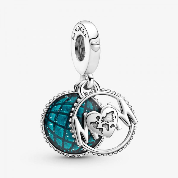 Glitzernder Globus Mum PANDORA Charm 799368C01