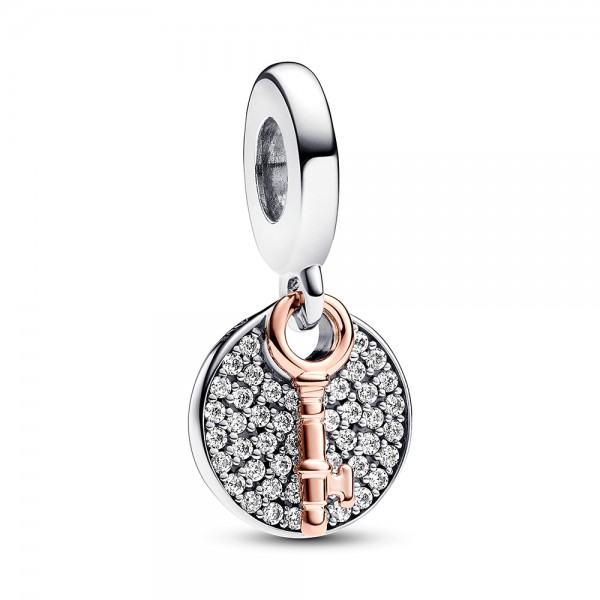 Pandora Bicolor Schlüssel zum Glück Doppelter Charm-Anhänger 783236C01