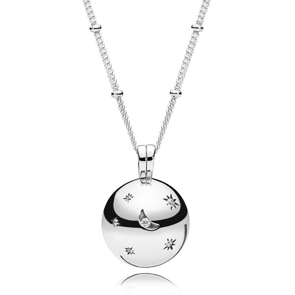 Mond und Sterne PANDORA Kette und Anhänger 397537CZ