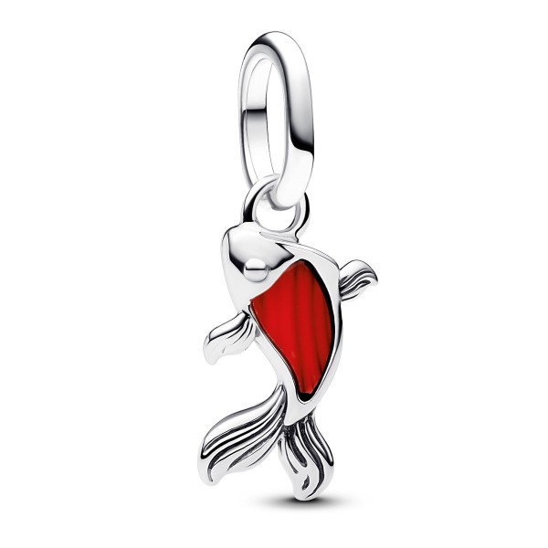 Roter Murano-Glas Koi-Fisch PANDORA Mini-Charm-Anhänger Sterling-Silber 793863C01
