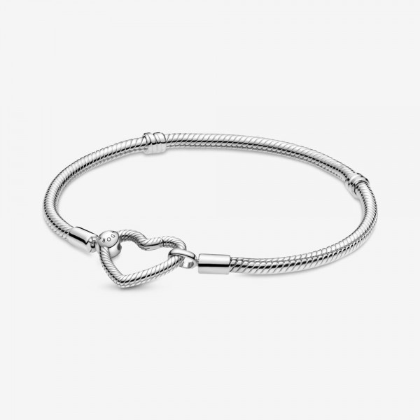 Pandora Moments Herzverschluss Schlangen-Gliederarmband 599539C00