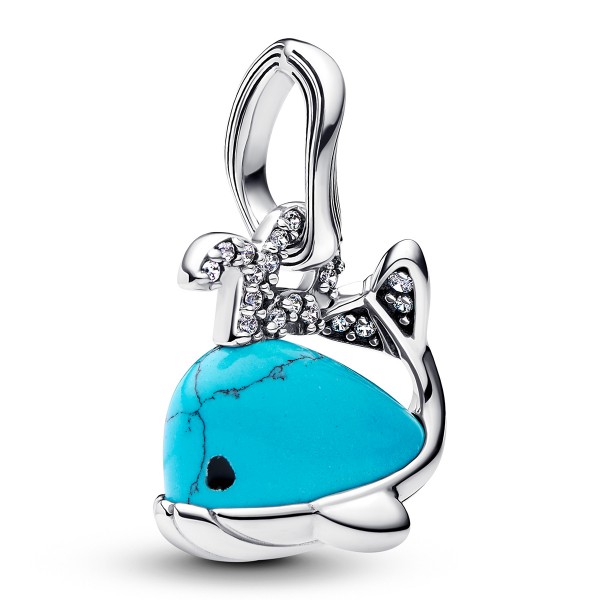 PANDORA Türkisfarbener Wal Charm-Anhänger Sterling-Silber 793822C01