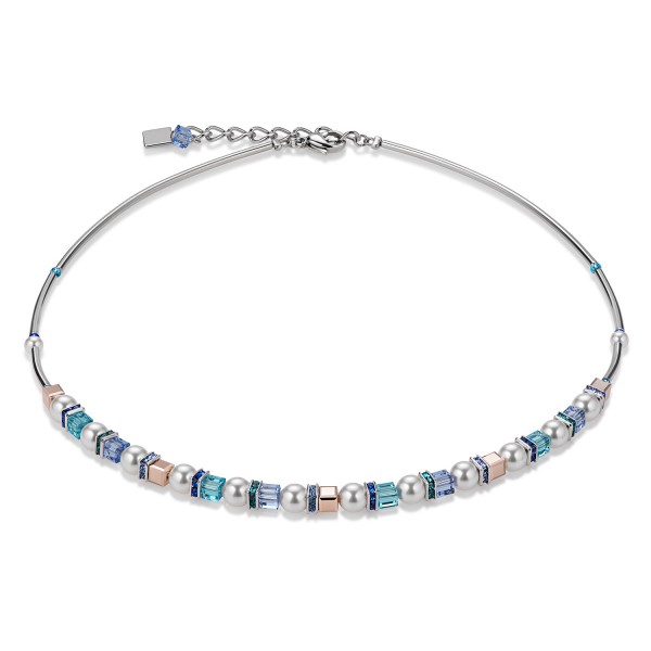 Coeur De Lion Collier Swarovski® Kristall & Crystal Pearls frontline blau 4815100700