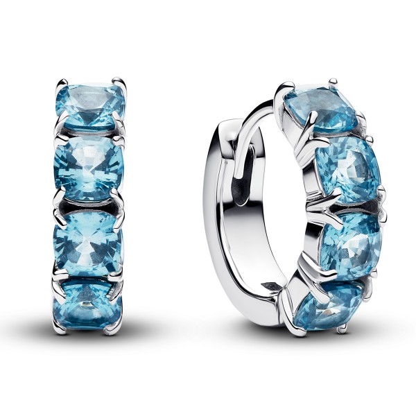 PANDORA Hellblaue Creolen-Ohrringe 293851C01