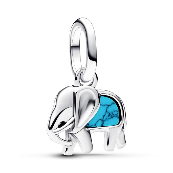 Türkisfarbener Elefant PANDORA Mini-Charm-Anhänger Sterling-Silber 793858C01