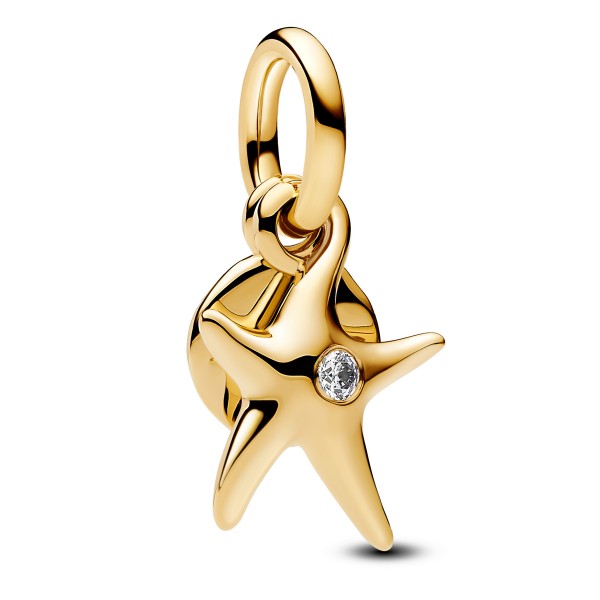Doppelter Seestern PANDORA Charm-Anhänger 14 Karat Vergoldung 763892C01