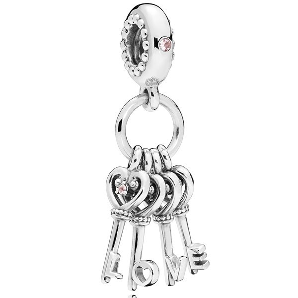 PANDORA Charm-Anhänger Love keys silver 797654NPMMX