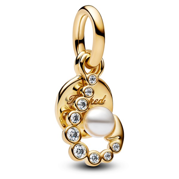 Sonnenaufgang Medaillon PANDORA Charm 14 Karat Vergoldung 763891C01