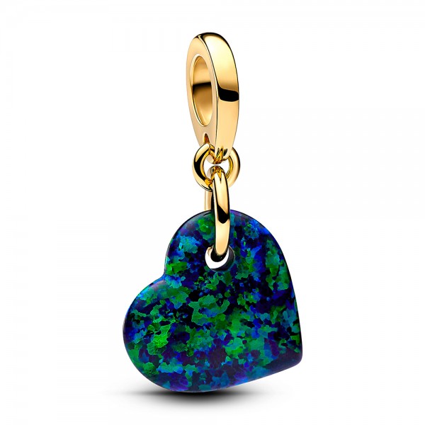 Pandora Schillerndes Grünes Herz Charm-Anhänger 763348C01
