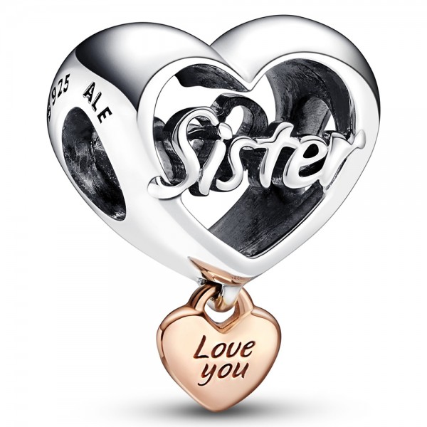 Love You Sister Herz PANDORA Charm 782244C00