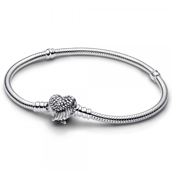 PANDORA Flügel Herzverschluss Schlangen-Gliederarmband 593680C01-19