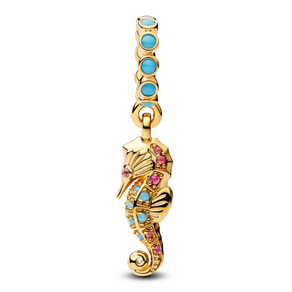 Seepferdchen PANDORA Charm-Anhänger 14 Karat Vergoldung 763895C01