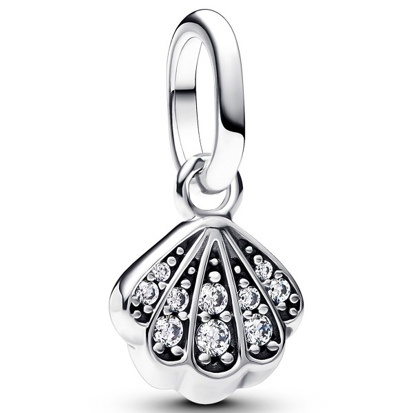 Funkelnde Muschel PANDORA Mini-Charm-Anhänger Sterling-Silber 793855C01