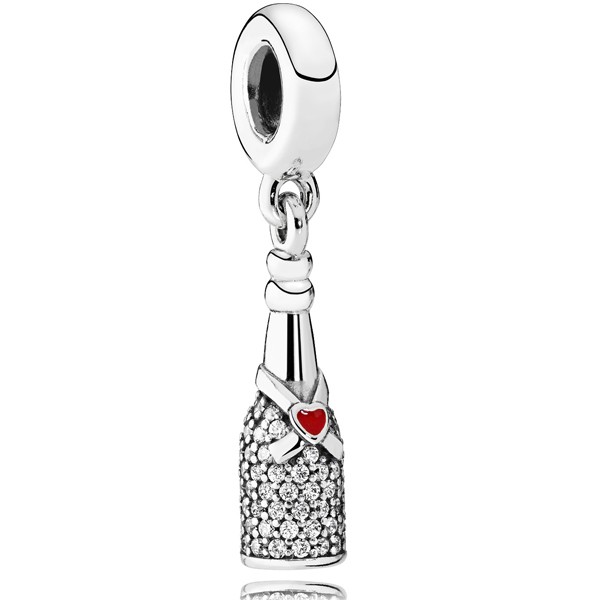 PANDORA Charm 792152CZ Herz Champagner