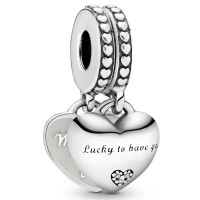 Geteilter Schwiegermutter und Tochter PANDORA Charmanhänger 799321C01 Geteilter Schwiegermutter und Tochter PANDORA Charmanhänger 799321C01