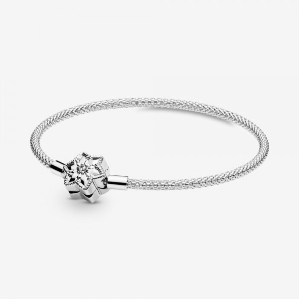 Pandora Moments Bright Snowflake Mesh Bracelet PANDORA Armband 598616C01