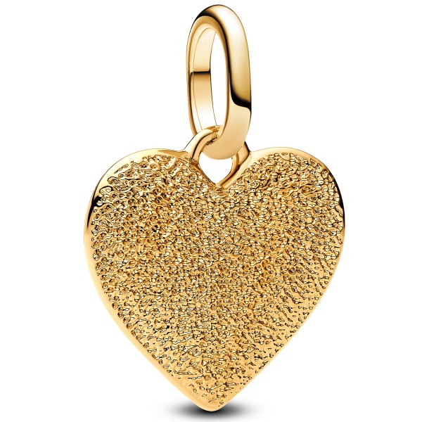 Gravierbares Herz Medaillon-Charm 14 Karat Vergoldung 763824C00