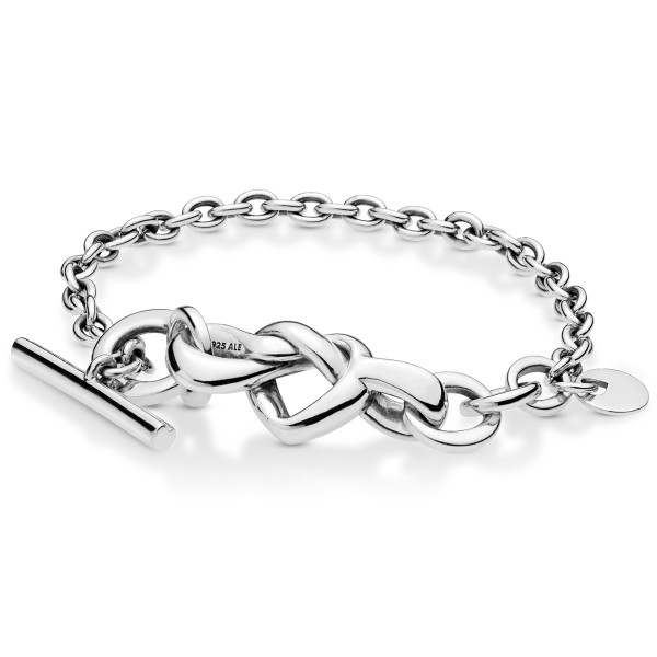 Knotted hearts silver T-bar bracelet PANDORA Armband 598100