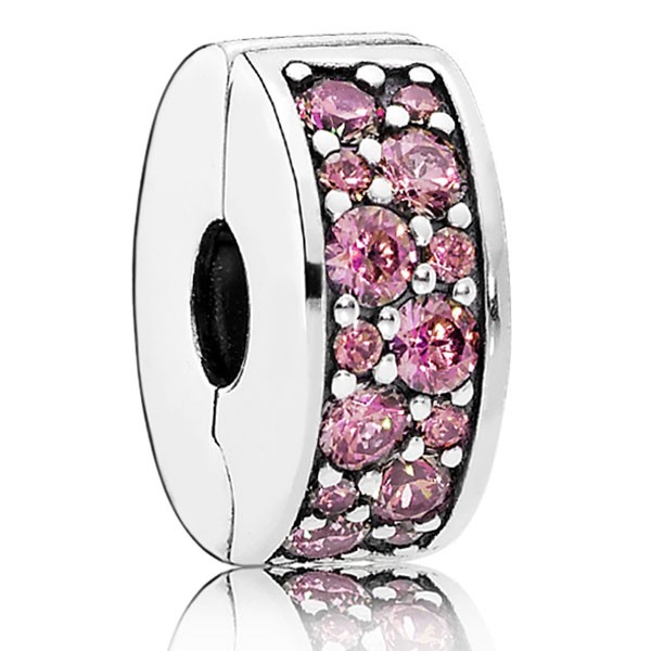 PANDORA Charm Pinkfarbener Pavé-Glanz 791817HCZ